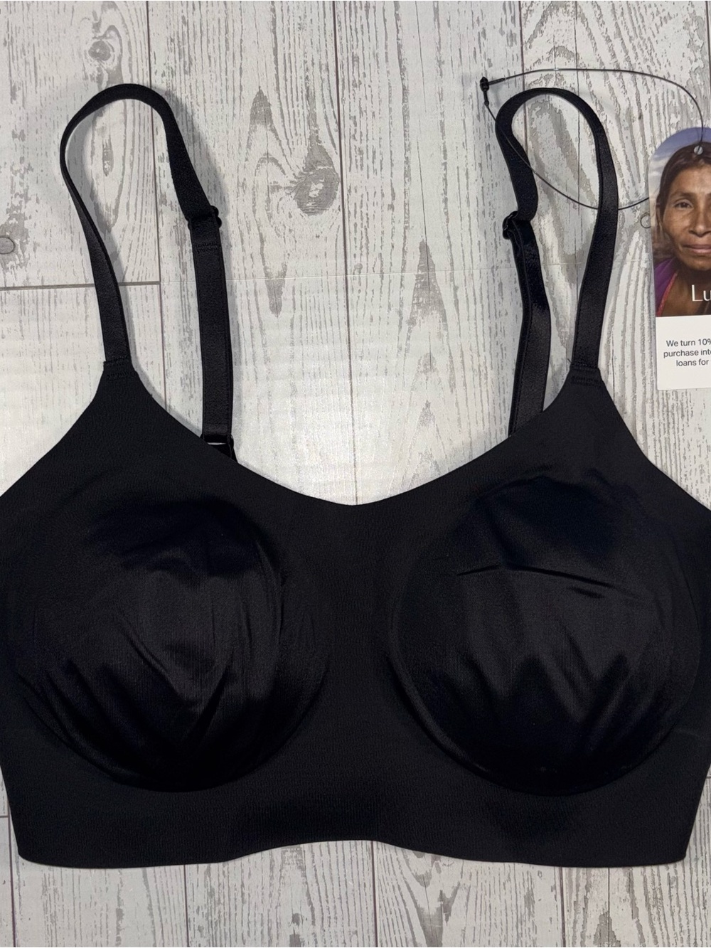 NWT EBY Black Seamless Wireless Bra Bralette XS Adjustable Straps